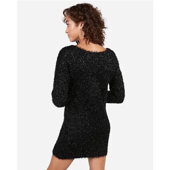 EXPRESS Nigen Mirsalehi Metallic Eyelash Knit Sweater Dress Size Small - Picture 2 of 5